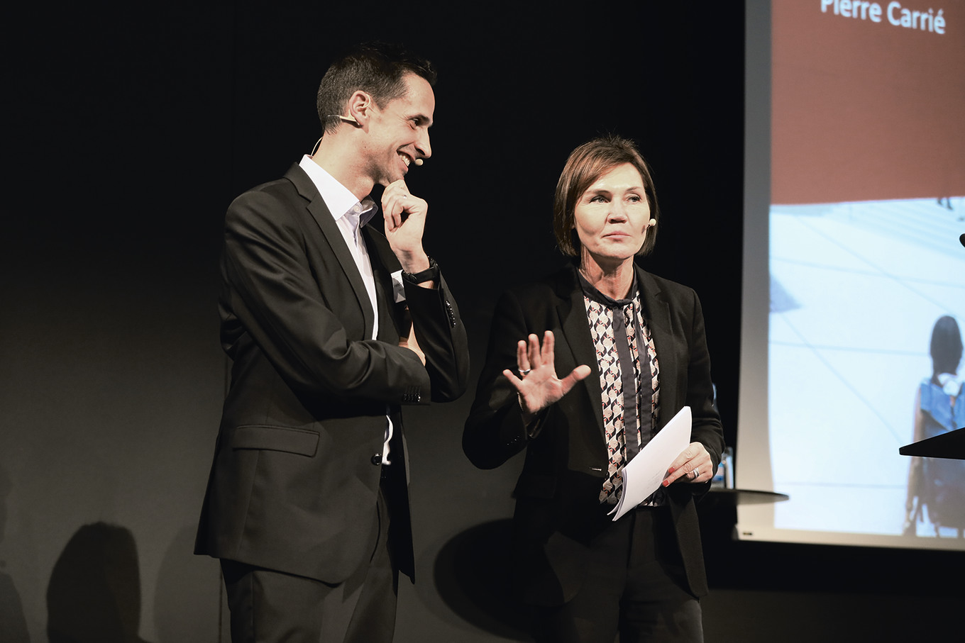 Pierre Carrié und Moderatorin Nathalie Randin.