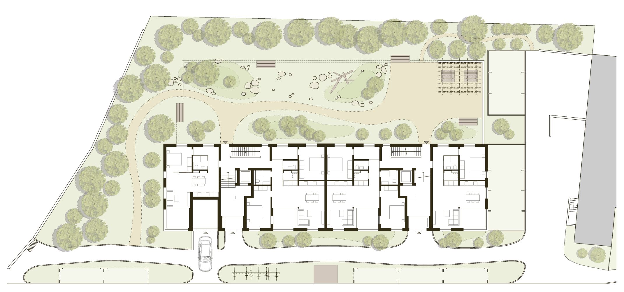 Erdgeschoss mit Umgebungsplan