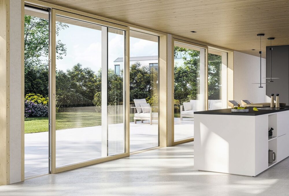 Der Hebe- als auch der Schiebeantrieb sind selbst für schlanke Profilsysteme geeignet, was das Design zusätzlich akzentuiert. Fotos: Siegenia